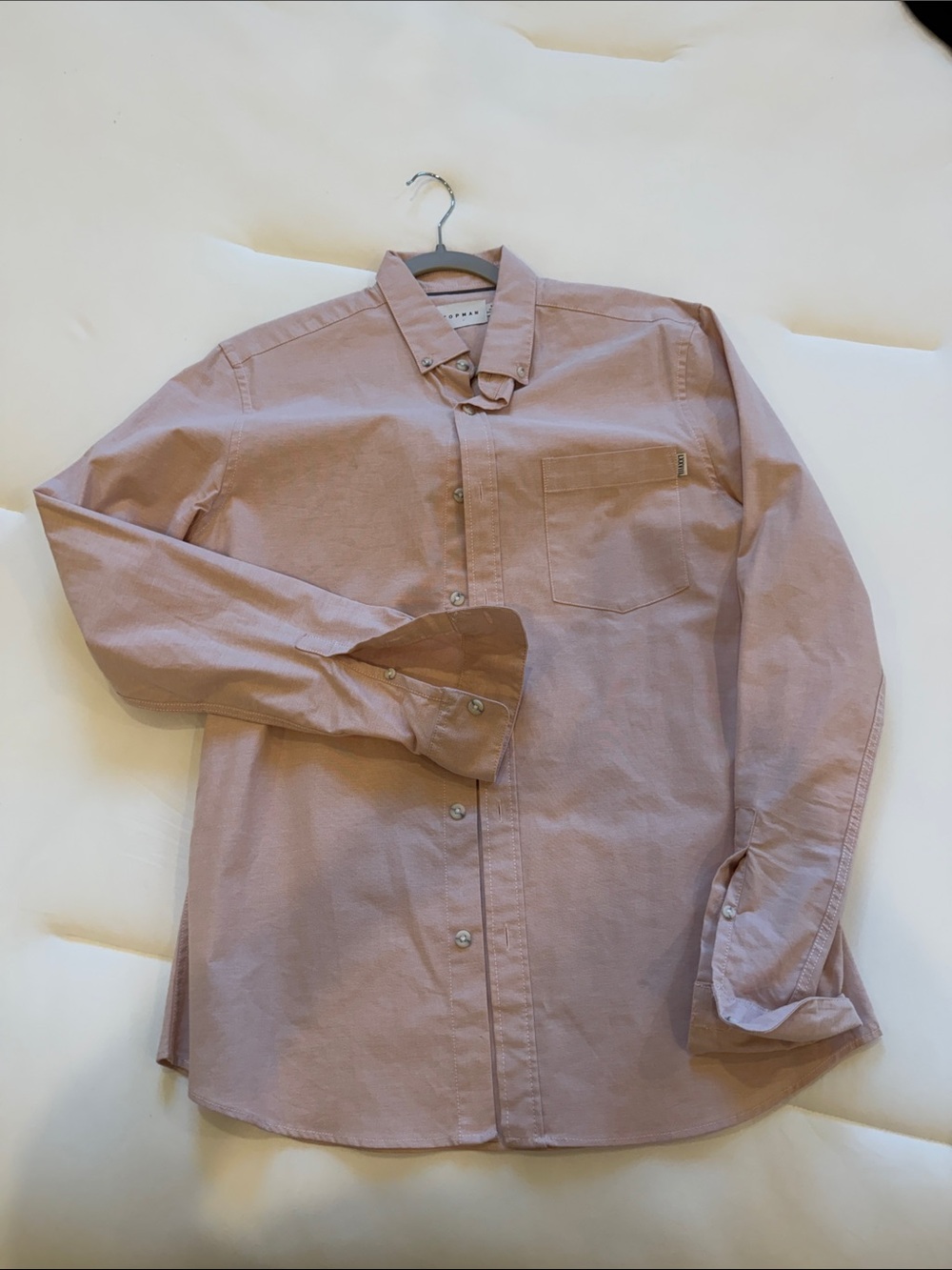 Topman Men's Long-Sleeve Button-Down Shirt - Dusty Pink